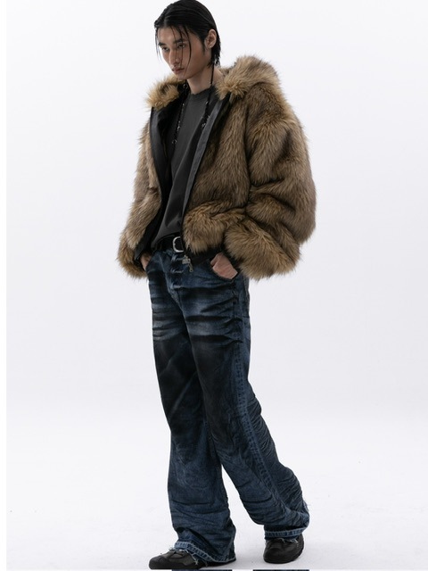 ESC STUDIO】oversize fur hooded jacket | OUR BRAND,ESC