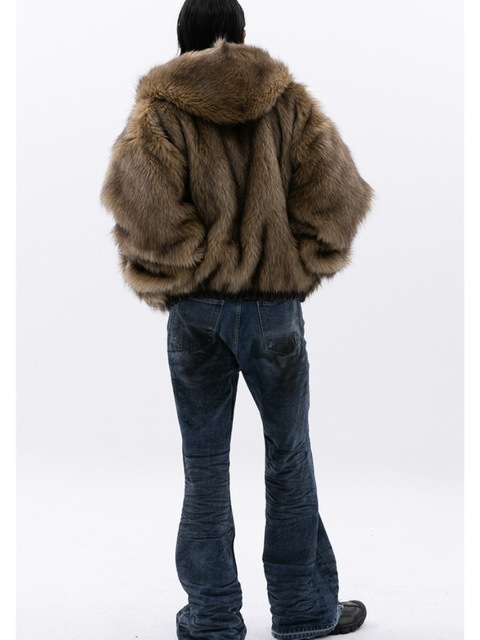 ESC STUDIO】oversize fur hooded jacket | OUR BRAND,ESC