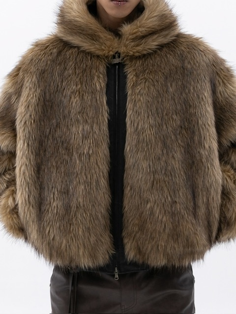 ESC studio セットアップ ESC STUDIO】oversize fur hooded jacket | OUR BRAND,ESC
