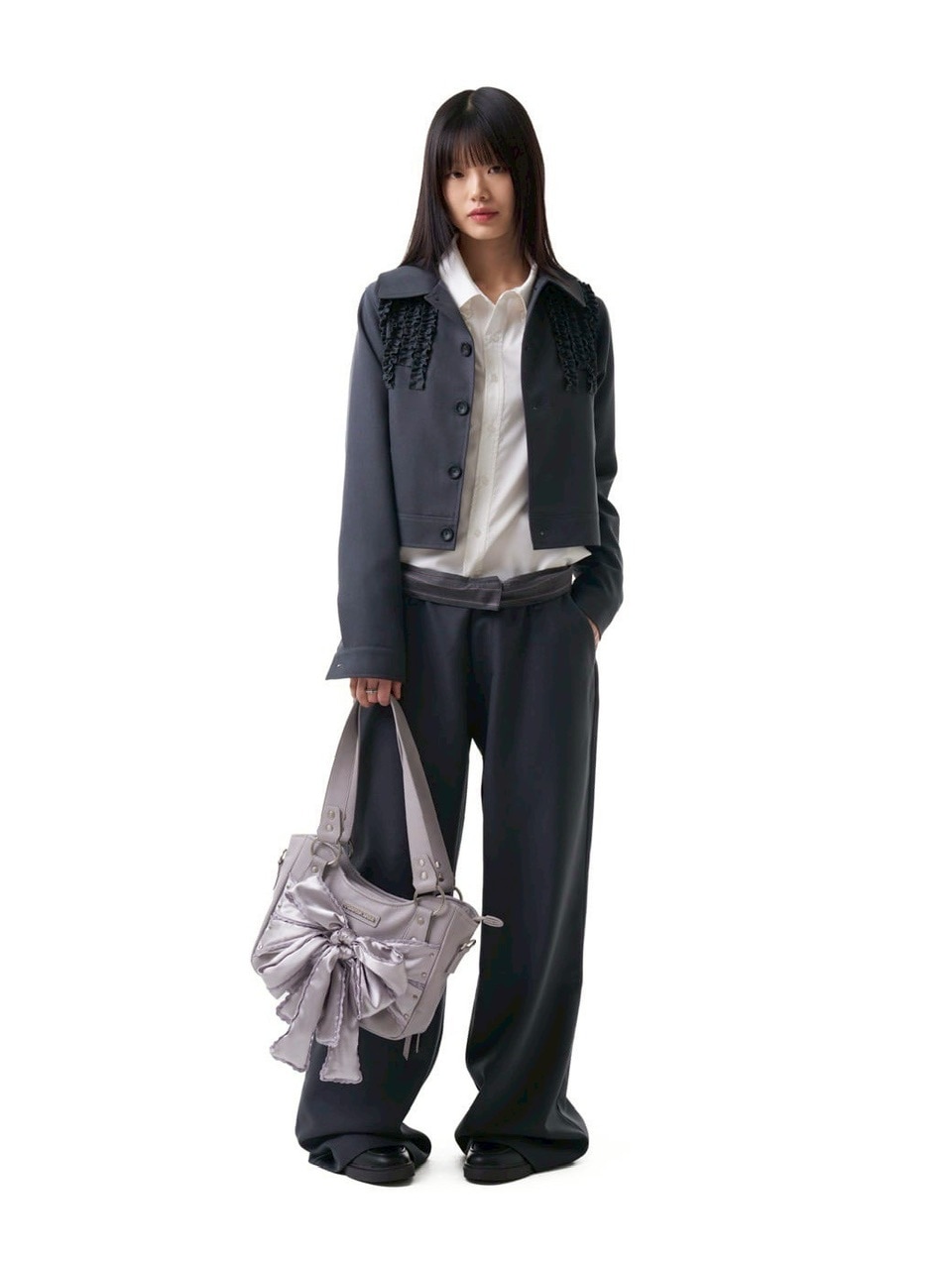 【IUGAMAKARAS】Laced Ribbon Shoulder Bag / 追跡付 6/2再入荷【IUGAMAKARAS】Laced Ribbon Leather Shoulder Bag