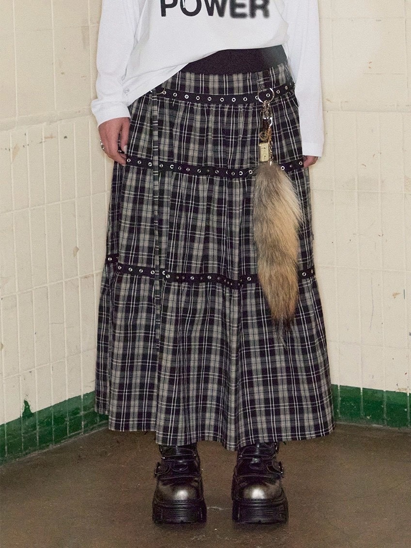 【NOT KNOWING】Tiered Eyelet Maxi Skirt / 【ノットノーイング】ティアードアイレットマキシスカート