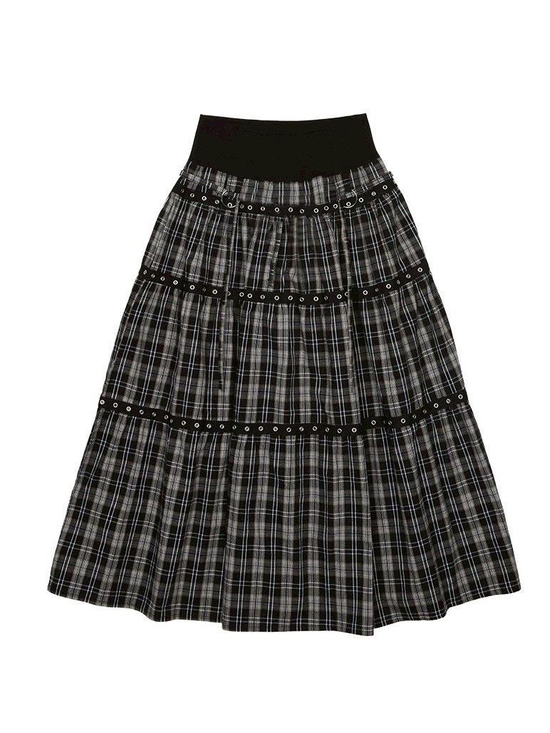 【NOT KNOWING】Tiered Eyelet Maxi Skirt / 【ノットノーイング】ティアードアイレットマキシスカート