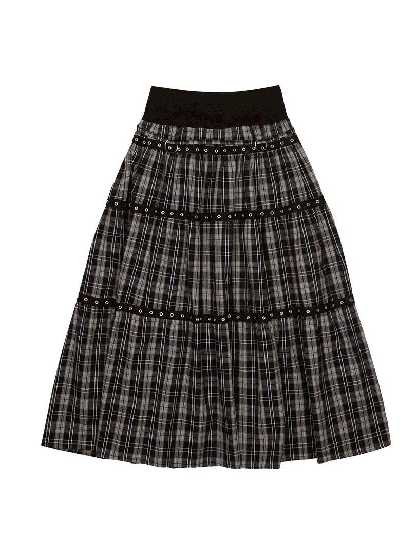 【NOT KNOWING】Tiered Eyelet Maxi Skirt / 【ノットノーイング】ティアードアイレットマキシスカート