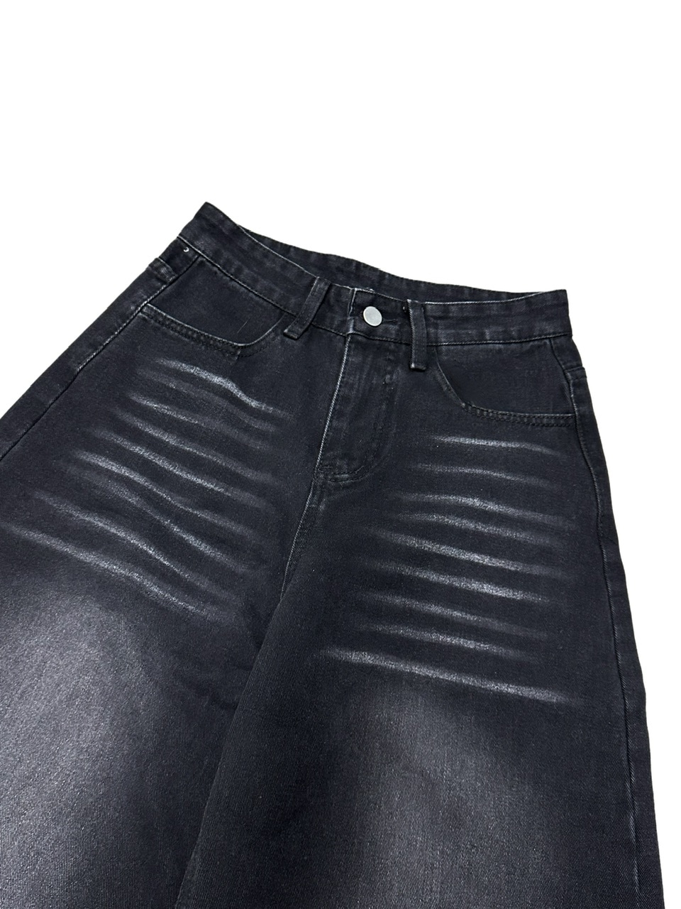 バージョンオブユー/バック 受注制【Never mind the XU】back print wide denim pants