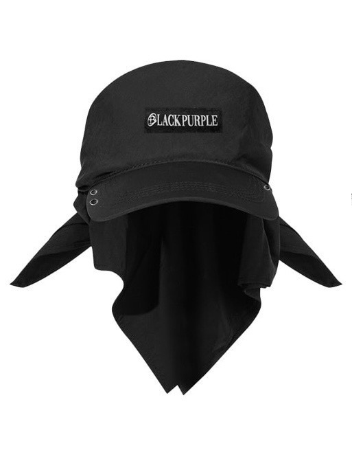 BLACK PURPLE】Hooded Shade Bandana Cap | OUR BRAND,BLACK