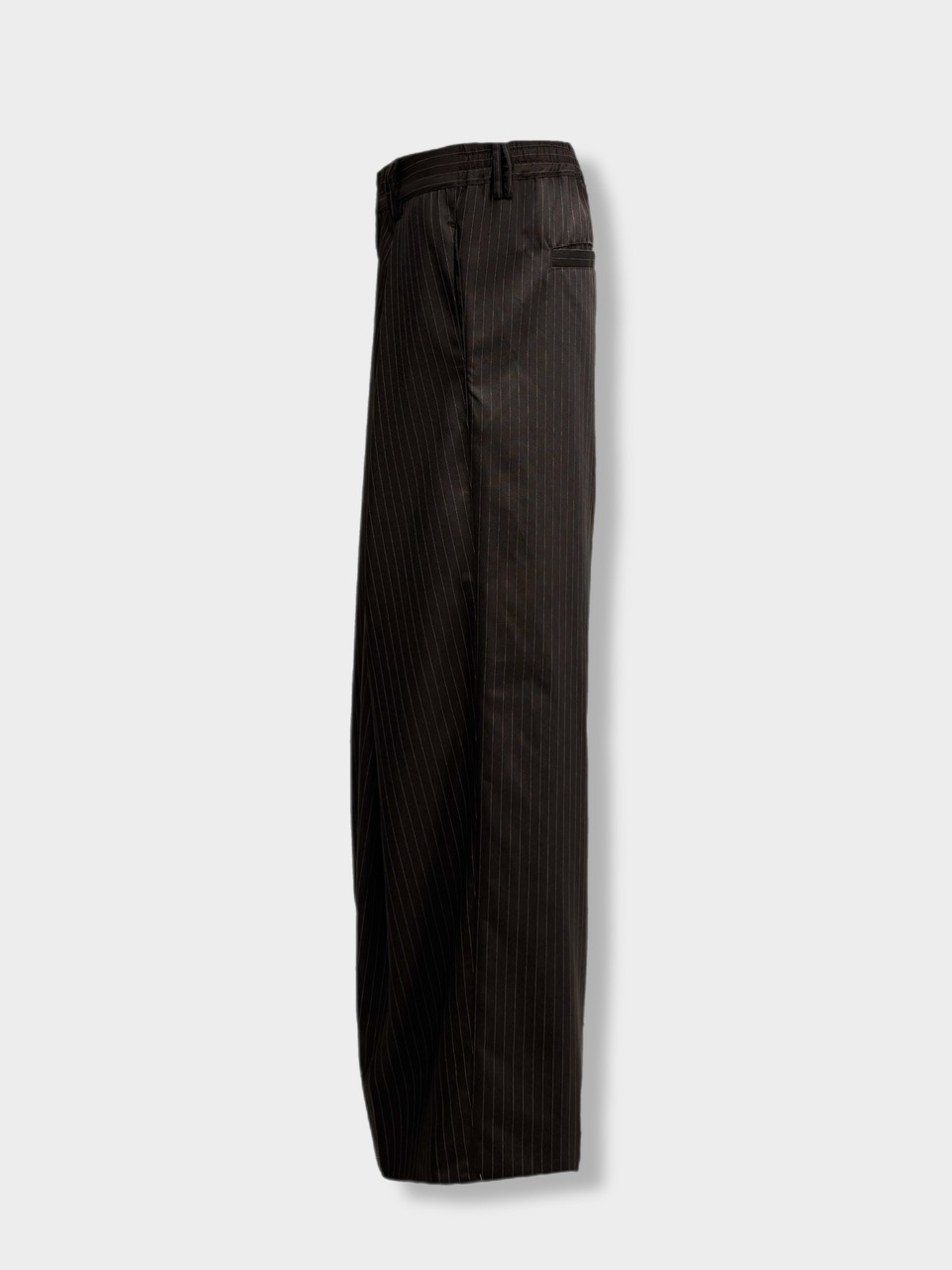 CS】stripe cross tuck drape slacks (brown) | OUR BRAND,Chikashitsu