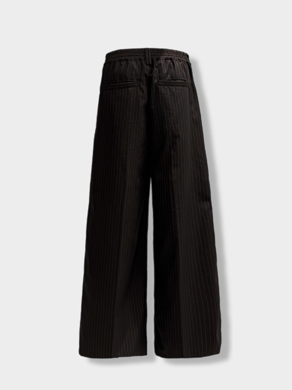 CS】stripe cross tuck drape slacks (brown) | OUR BRAND