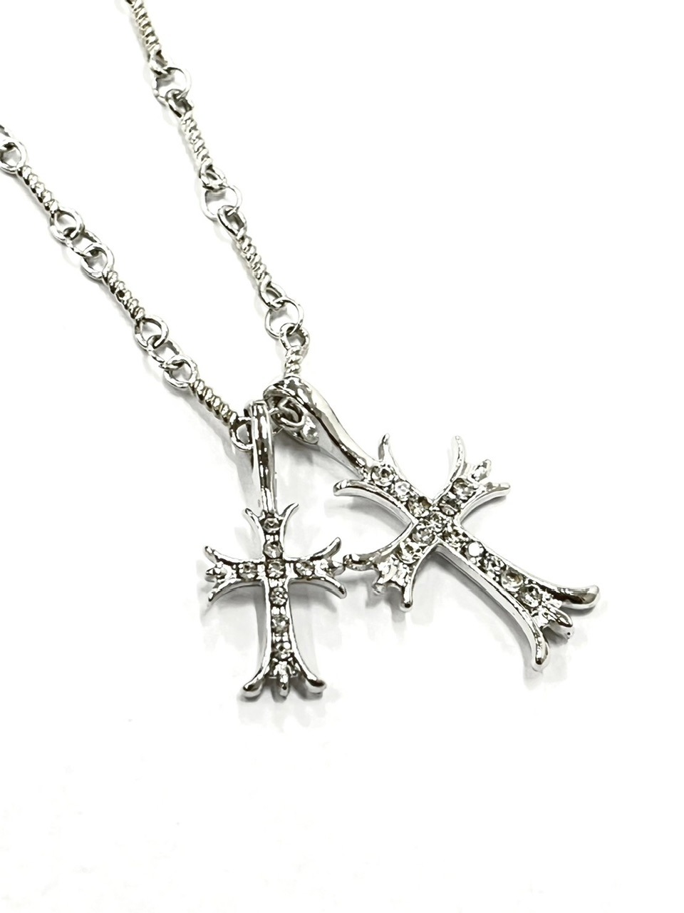 受注制【XU DOG】double cross necklace