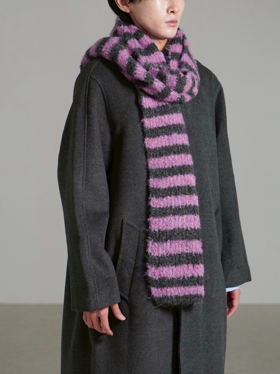 受注制【Chikashitsu +】candy border muffler / 【チカシツプラス