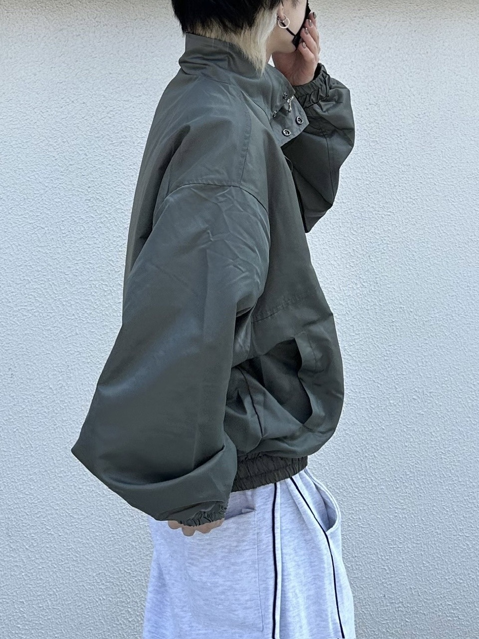 大阪店WEB限定受注制【Chikashitsu +】high neck bomber jacket