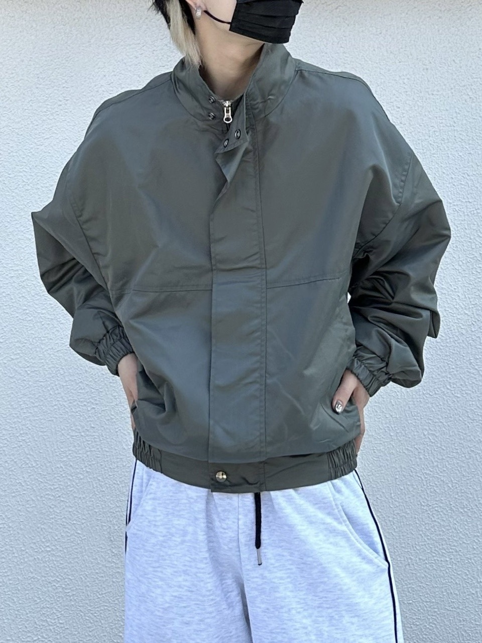 WEB限定受注制【Chikashitsu +】high neck bomber jacket (2color)