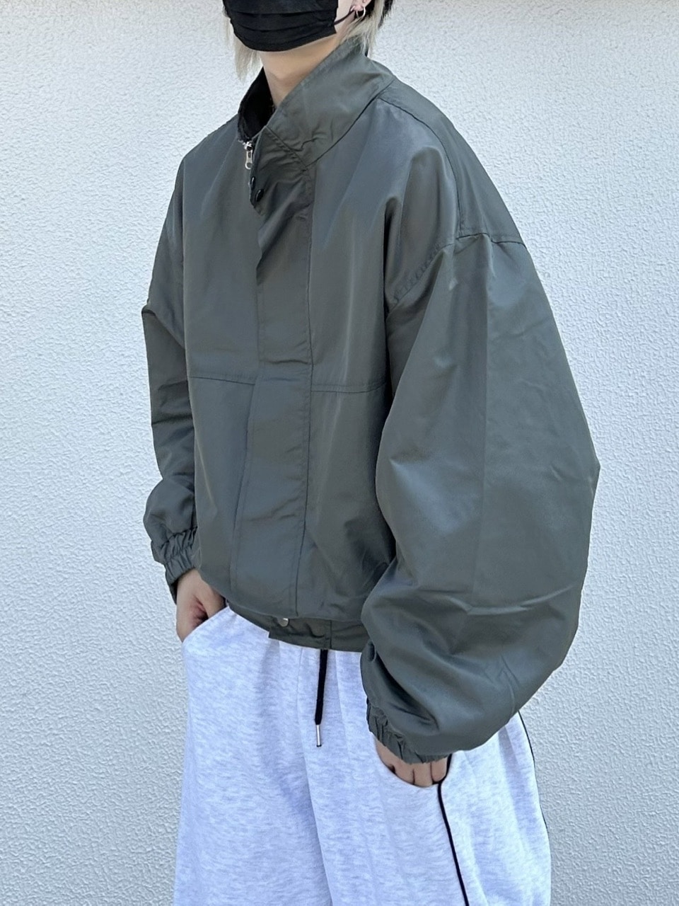 大阪店WEB限定受注制【Chikashitsu +】high neck bomber jacket