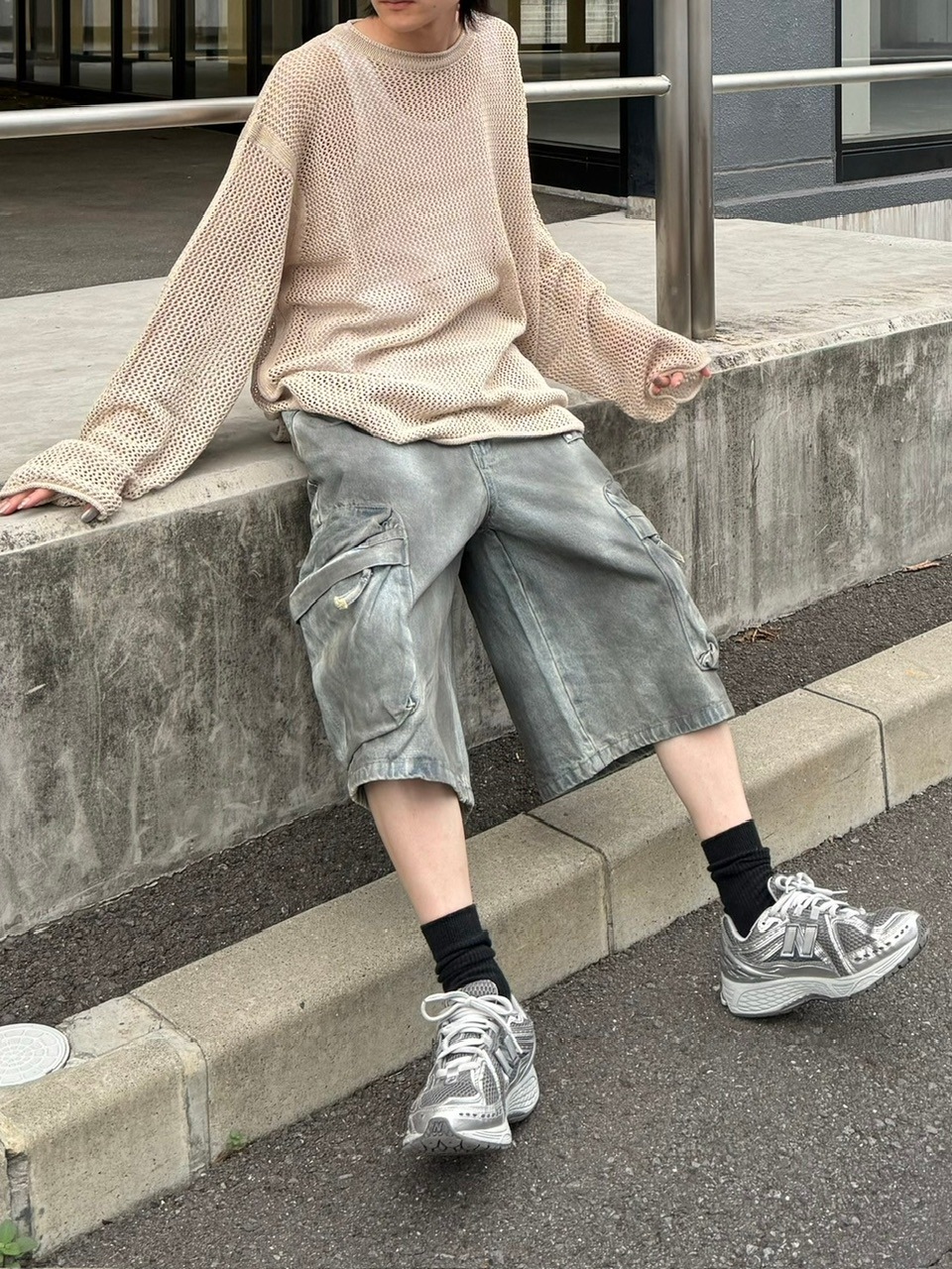 Chikashitsu +】oversized net summer knit (3color) | OUR BRAND