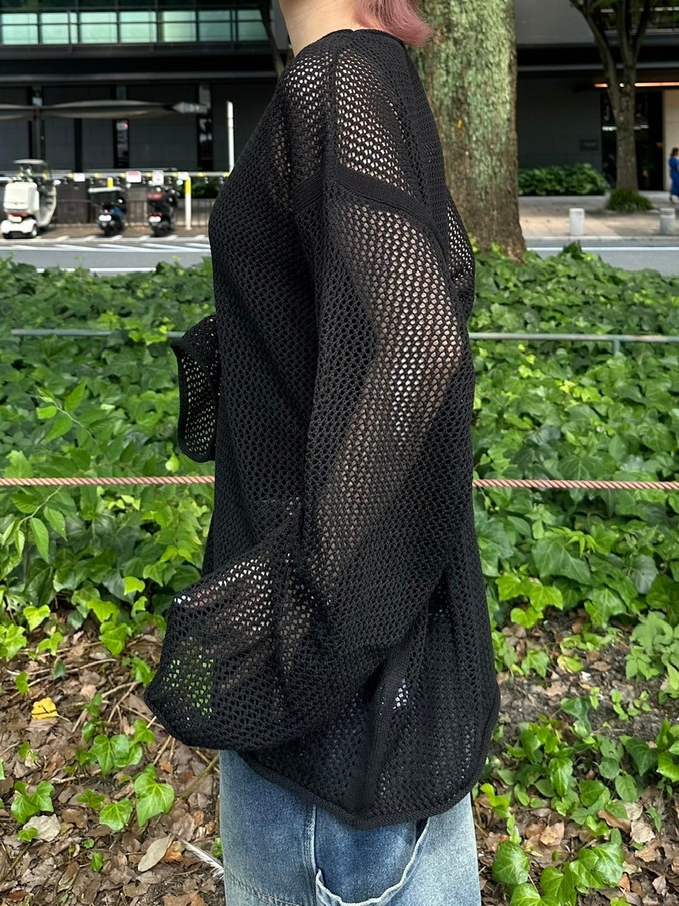 Chikashitsu +】oversized net summer knit (3color) | OUR