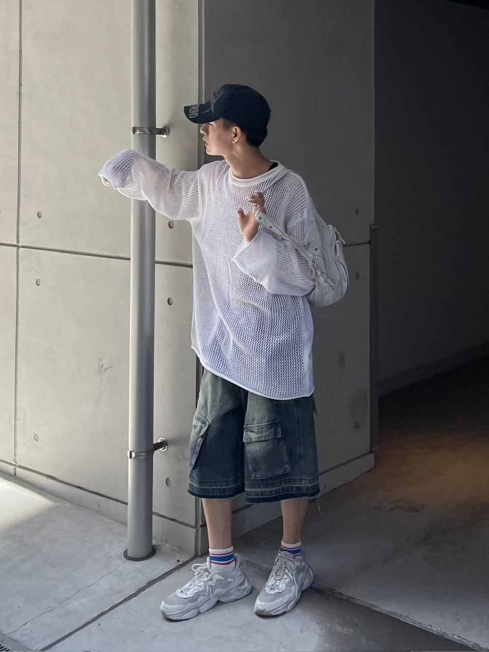 Chikashitsu +】oversized net summer knit (3color) | OUR