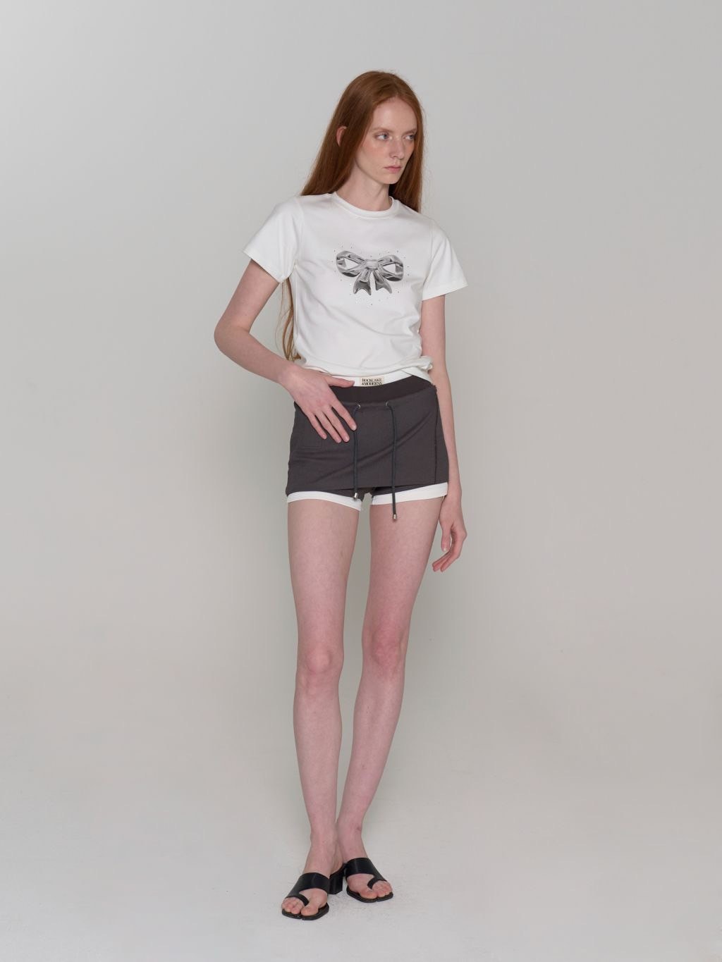 韓国 リボン Tシャツ バレエコア [ROCKCAKE] HOTFIX RIBBON TOP ROCKCAKE]Hotfix リボン トップ☆新作☆韓国☆ (ROCKCAKE/T