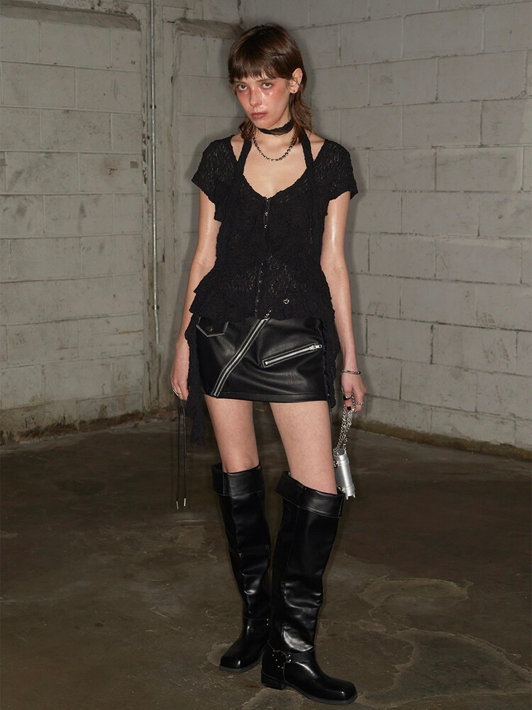 NOT KNOWING】Grunge Ruffle Blouse / 【ノットノーイング】グランジ