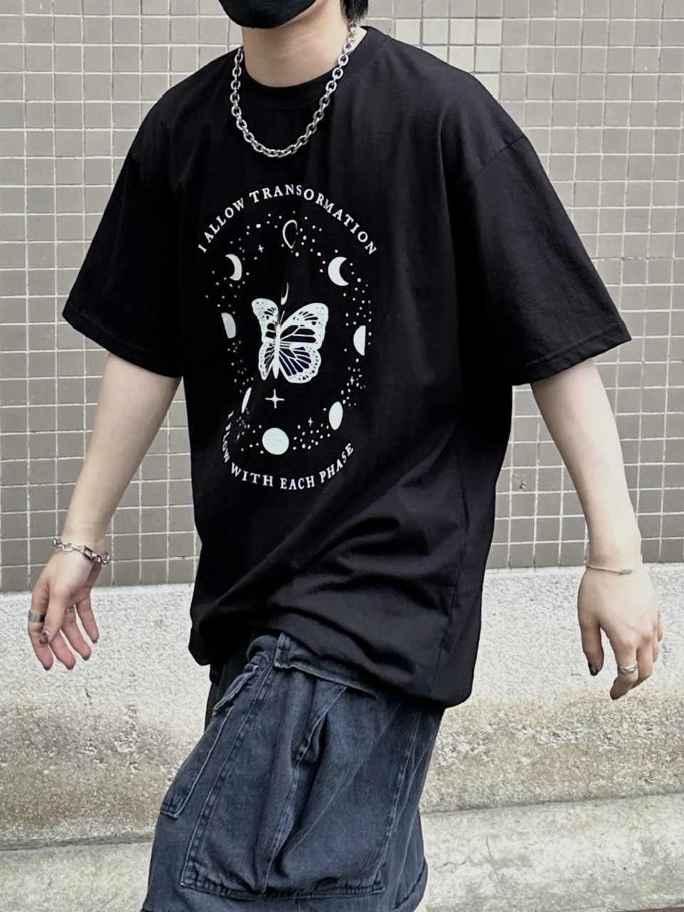 受注制【Chikashitsu +】oversized graphic t-shirt 2 (2color)