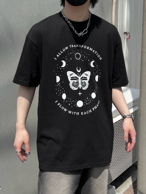 受注制【Chikashitsu +】oversized graphic t-shirt 2 (2color) | OUR