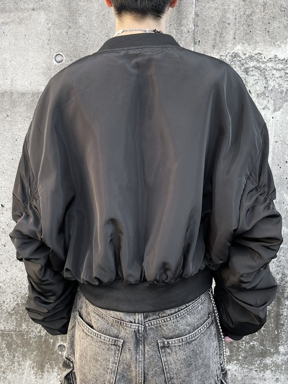 受注制【XU DOG】shirring crop ma-1 (2color)