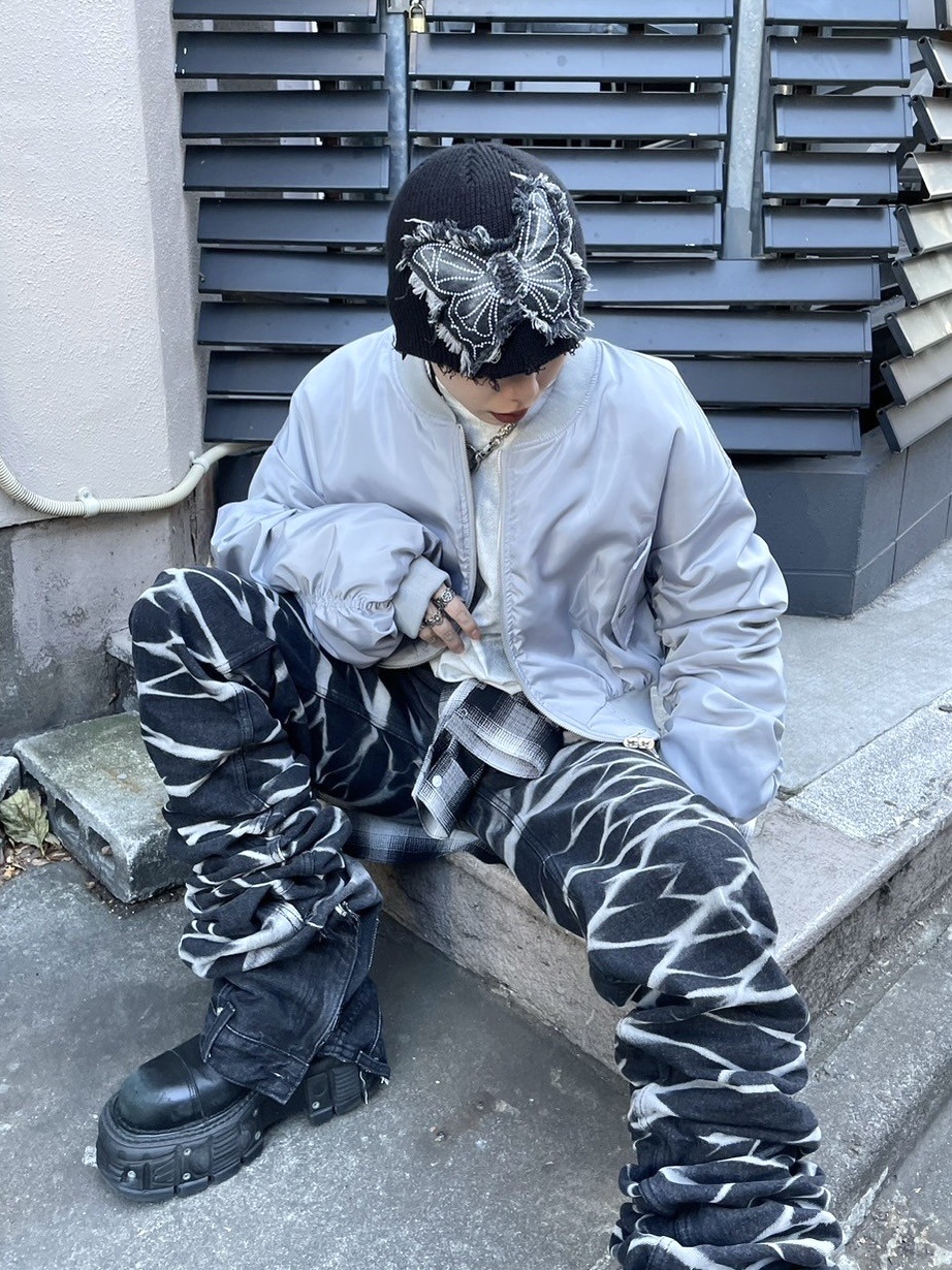 受注制【Never mind the XU】shirring crop ma-1 (2color) | OUR