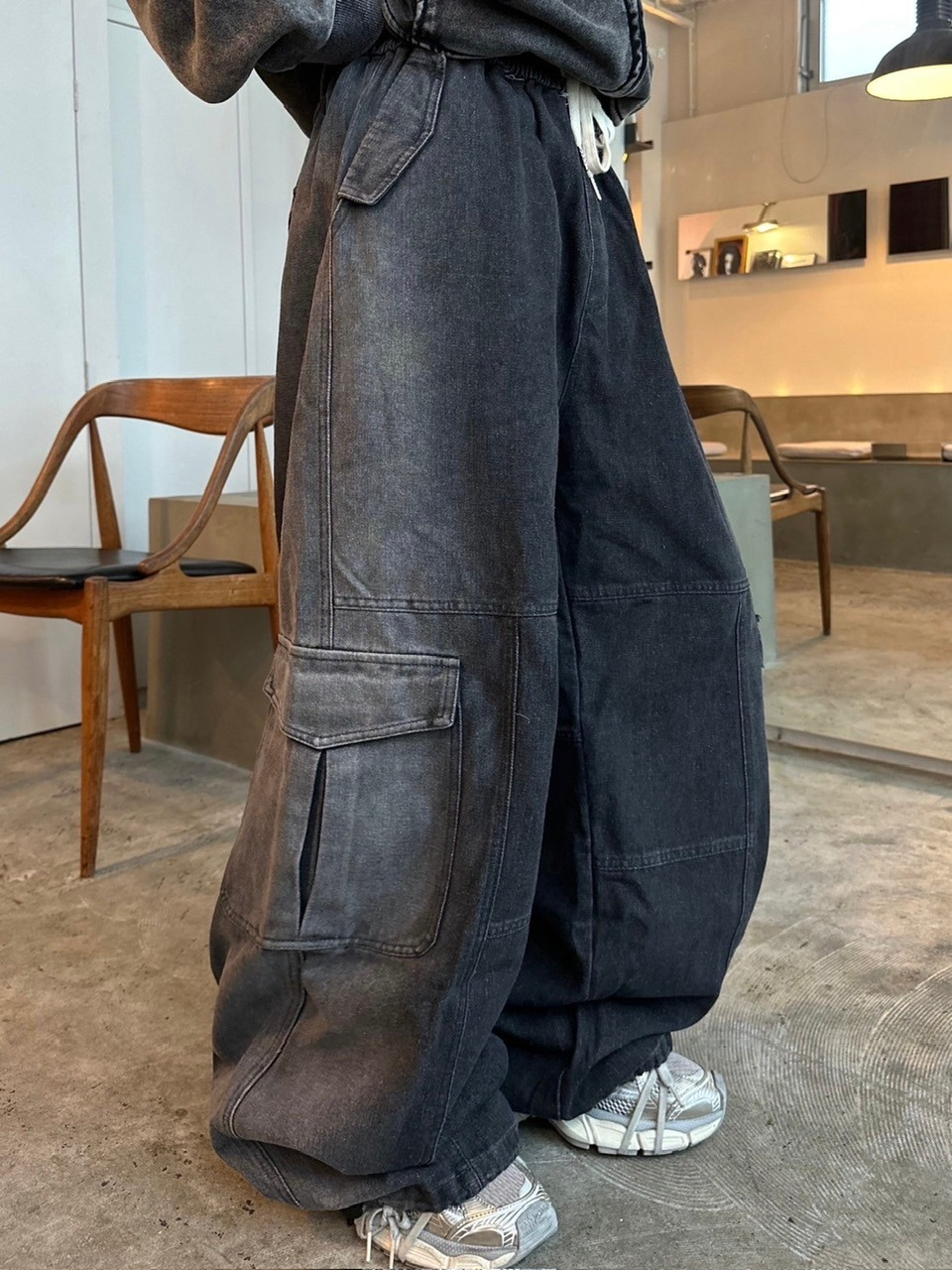 【LUV CODE】denim cargo pants