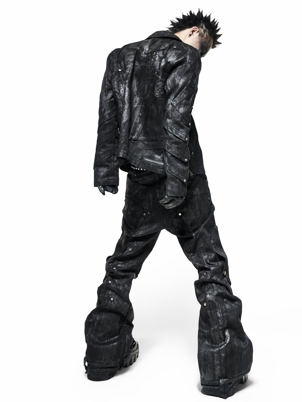 RICH】Dark Knight Flare Waxed Pants | OUR BRAND,RICH | PRESSING