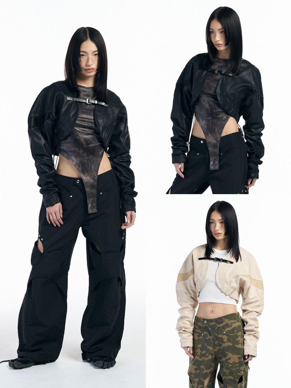 【SETUP‐EXE】Matte Leather bolero buckle Jacket