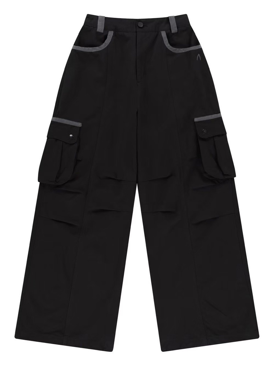 【AAKAM】Knee Pin-tuck Contrast Cargo Pants