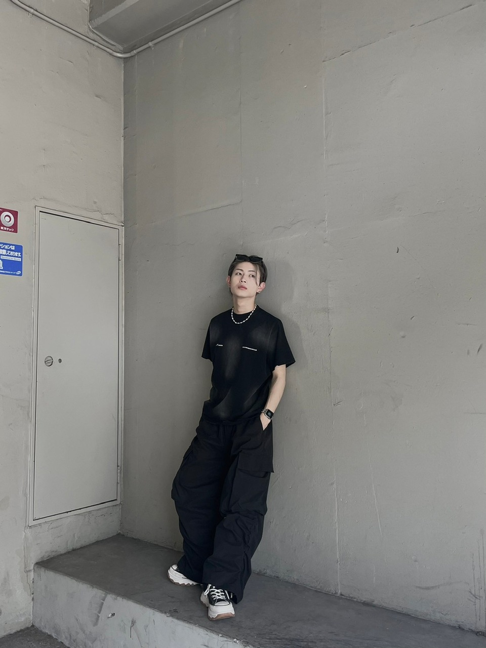 受注制【Chikashitsu +】oversized gather cargo pants (3color