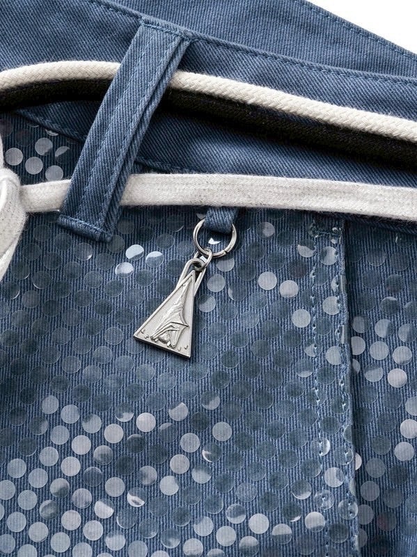 【The Boy Has No Patience】Transparent Pressed French Work Pants / 【ザボーイハズノーペーシェンス】ベルトストリングデニムパンツ