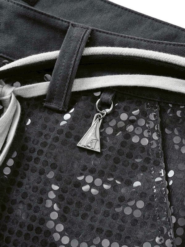 【The Boy Has No Patience】Transparent Pressed French Work Pants / 【ザボーイハズノーペーシェンス】ベルトストリングデニムパンツ