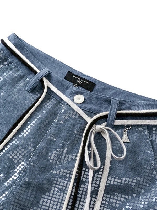 【The Boy Has No Patience】Transparent Pressed French Work Pants / 【ザボーイハズノーペーシェンス】ベルトストリングデニムパンツ