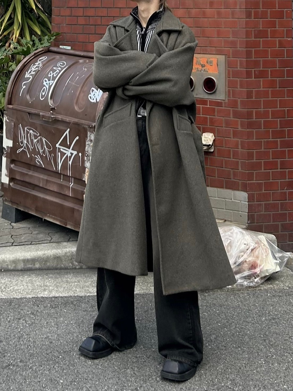 大阪店WEB限定【Chikashitsu +】oversized wool double coat (2color)