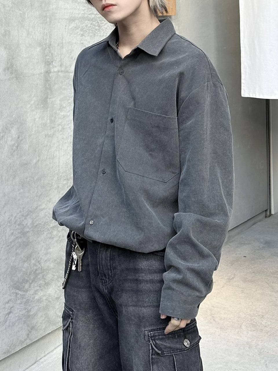 大阪店WEB限定受注制【Chikashitsu +】pigment draw code shirt