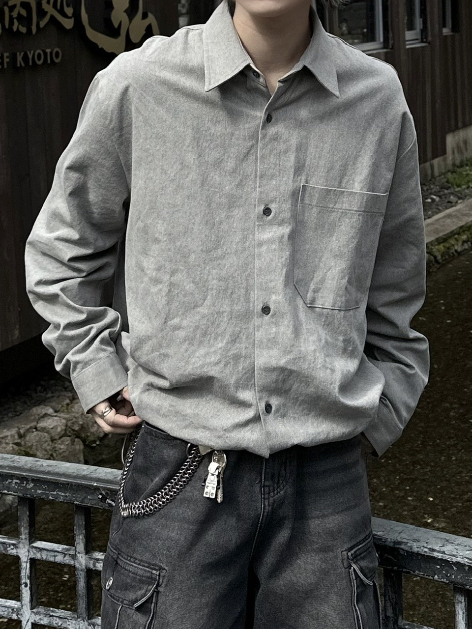 大阪店WEB限定受注制【Chikashitsu +】pigment draw code shirt