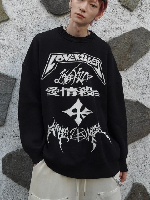 LOVE KILLER】Total logo oversize knit | OUR BRAND,LOVE KILLER