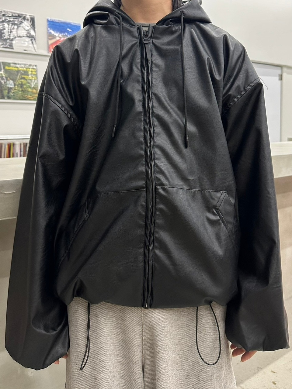 受注制【LUV CODE】leather hooded jacket | OUR BRAND,LUV CODE