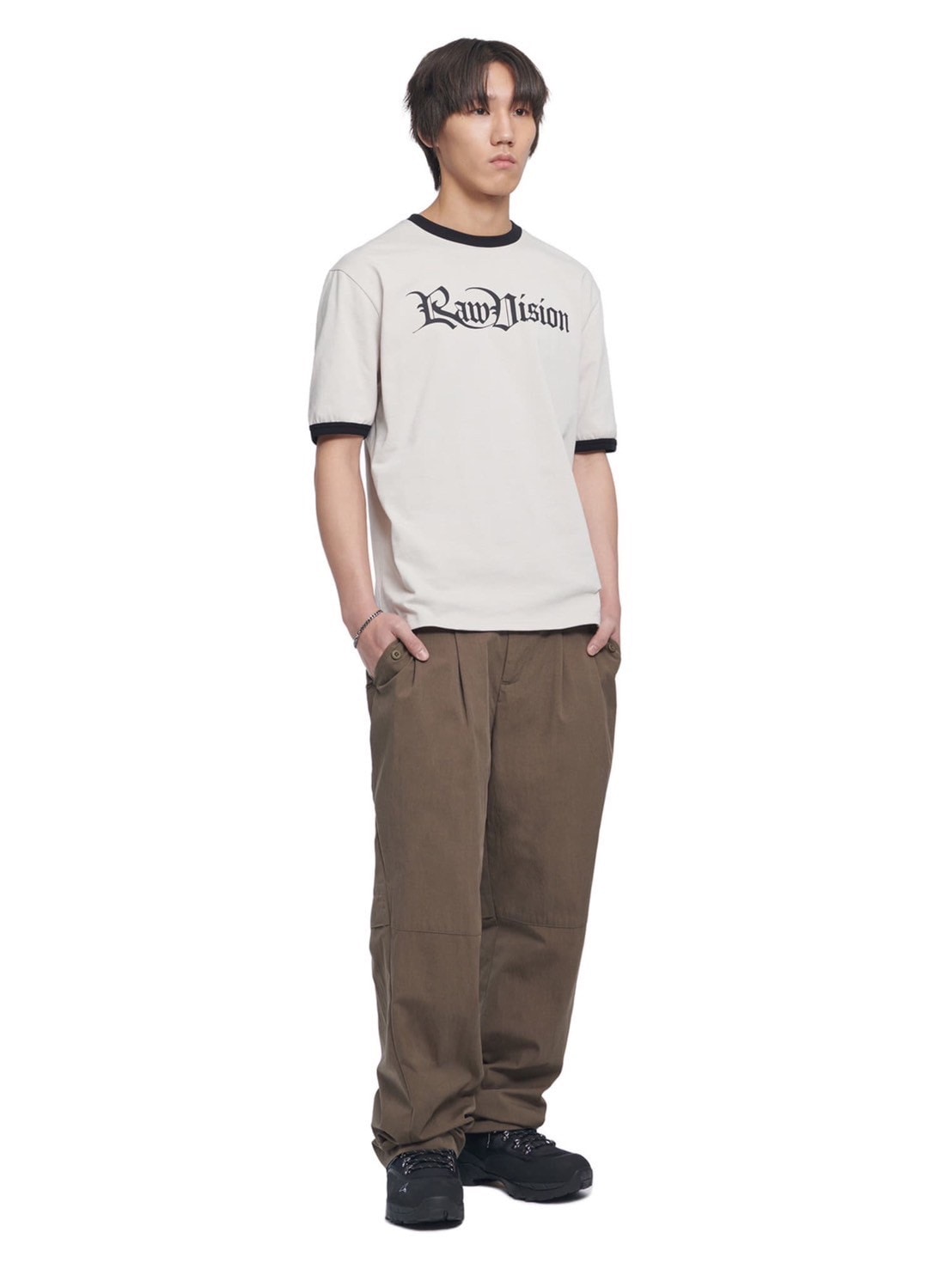 Tシャツ・カットソー NOMANUAL N.D RINGER T-SHIRT 5SA103 NOMANUAL】RAW VISION RINGER T-SHIRT | OUR BRAND,NOMANUAL
