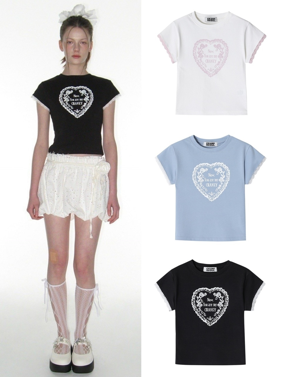 【CRANK】LACE HEART PRINTING TOP CRANK】LACE HEART PRINTING TOP | OUR BRAND,CRANK | PRESSING
