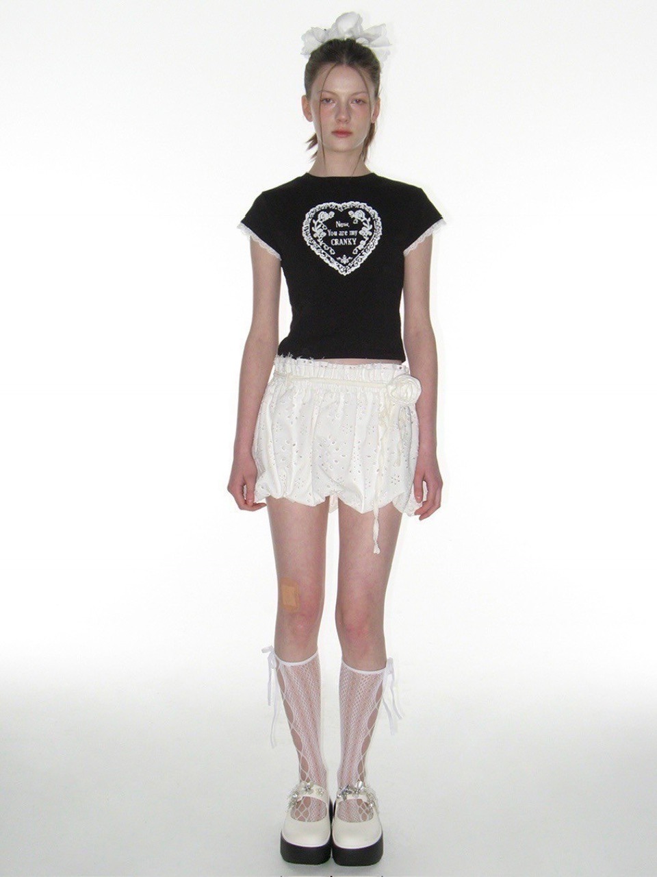 CRANK】LACE HEART PRINTING TOP | OUR BRAND,CRANK | PRESSING
