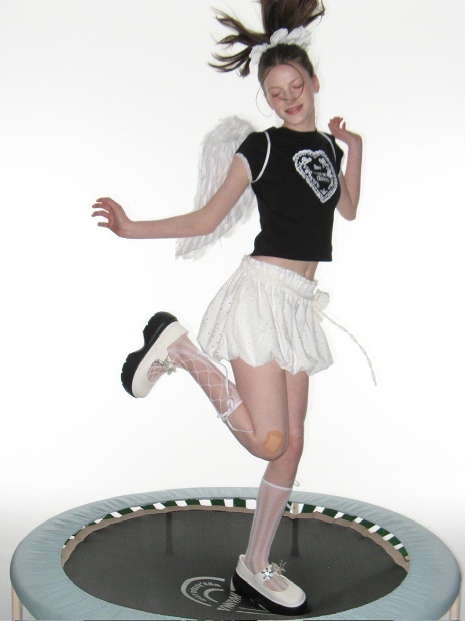 トップス CRANK Lace Heart Print Top_Black MUSINSA | CRANK Lace Heart Print Top_Sky