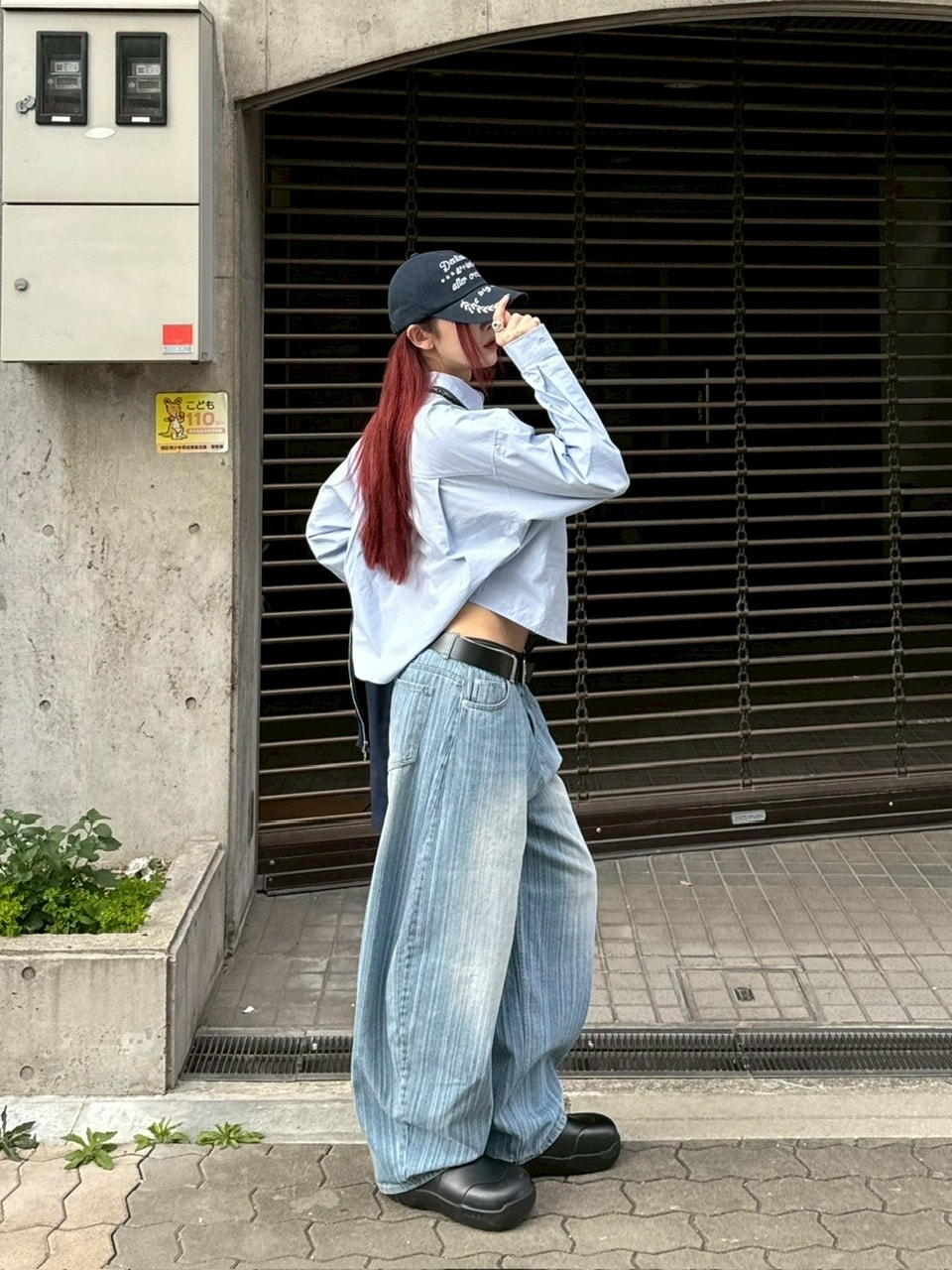 受注制【Chikashitsu +】wide stripe denim pants / 【チカシツプラス