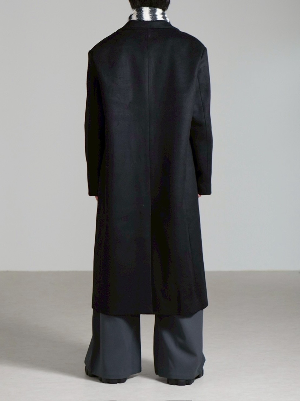 【Chikashitsu +】overfit cashmere blend double long coat / 【チカシツプラス】オーバーフィットカシミヤブレンドダブルロングコート (3color)