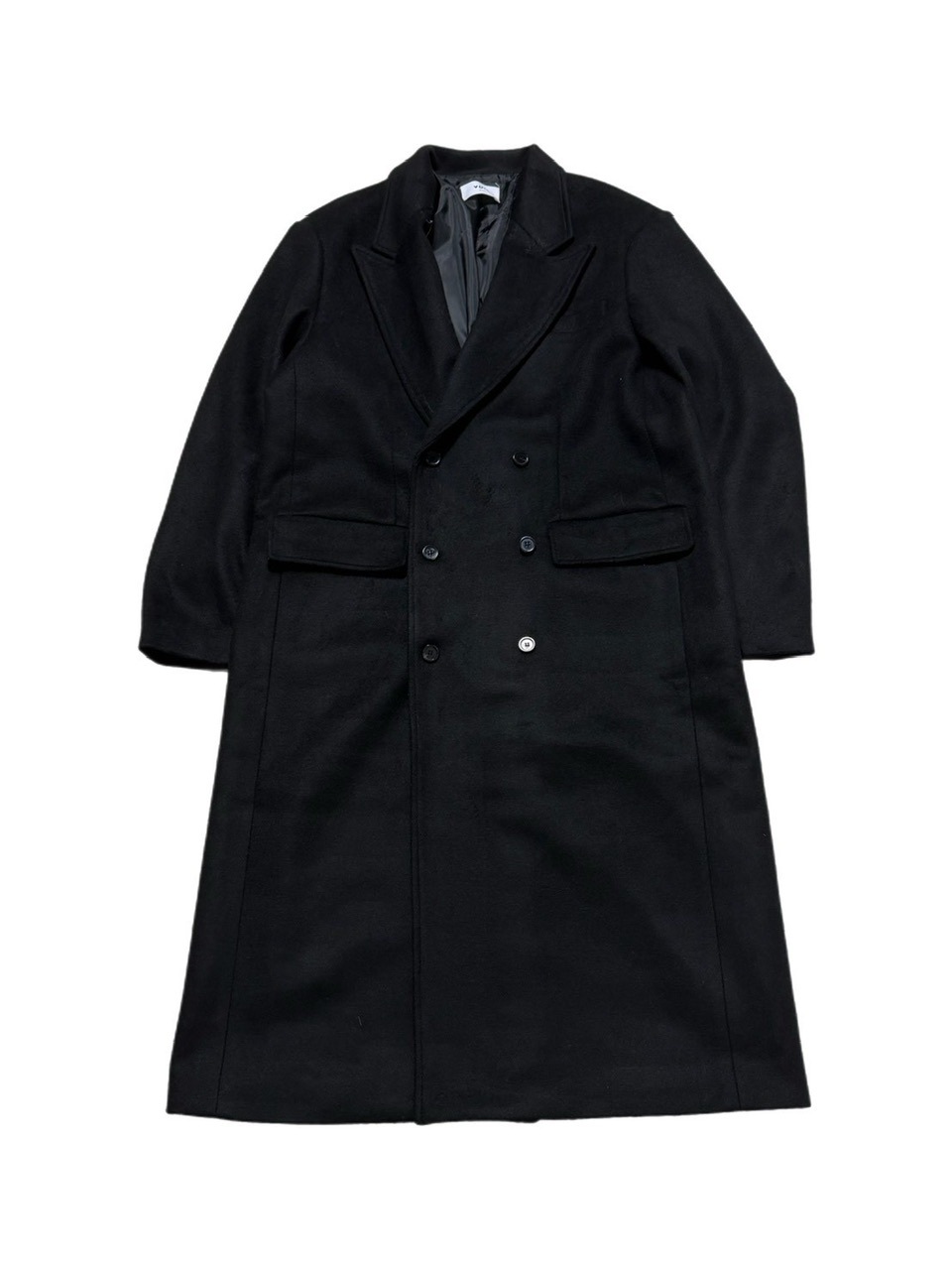 【Chikashitsu +】overfit cashmere blend double long coat / 【チカシツプラス】オーバーフィットカシミヤブレンドダブルロングコート (3color)