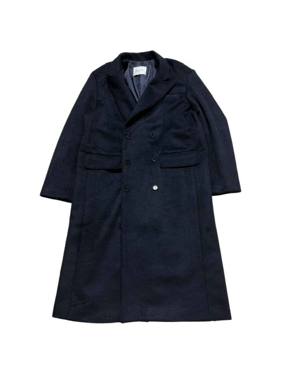 【Chikashitsu +】overfit cashmere blend double long coat / 【チカシツプラス】オーバーフィットカシミヤブレンドダブルロングコート (3color)