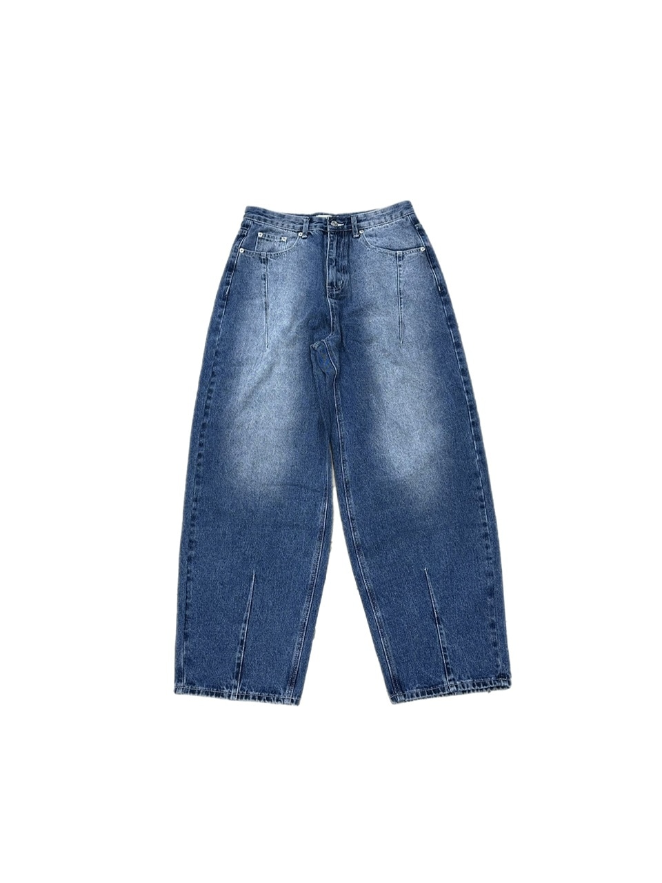 WEB限定受注制【Chikashitsu +】washing wide denim pants (2color)