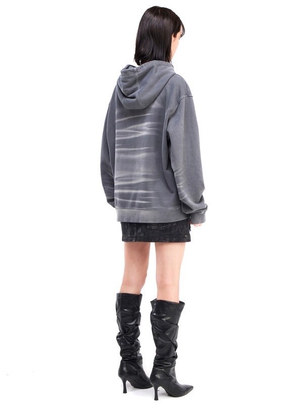 【BLR BLUER】Embroidery Washed Hoodie