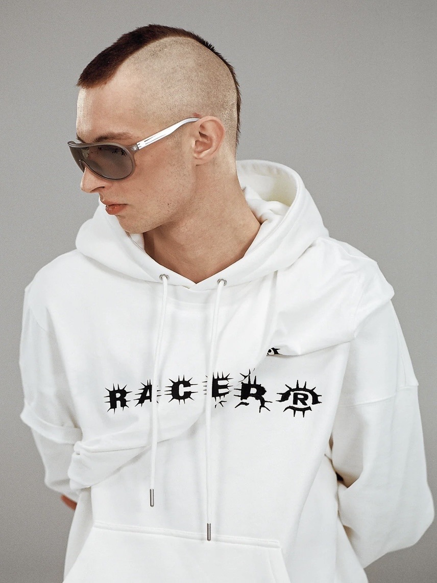RACER WORLDWIDE】Spike Text Hoodie | OUR BRAND,RACER