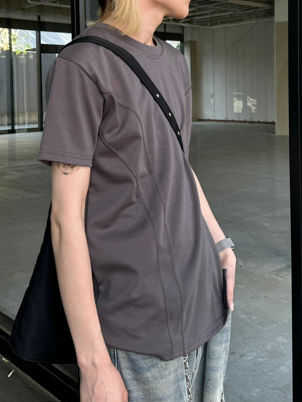 受注制【Chikashitsu +】compact stitch rib t-shirt (3color